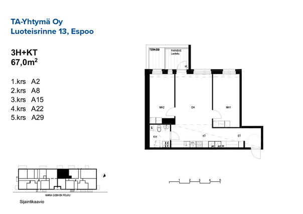 Rental Espoo Kaitaa 3 rooms