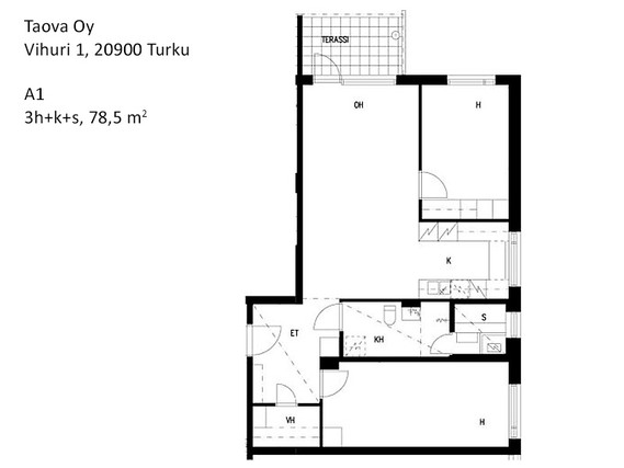 Vuokra-asunto Turku Haarla 3 huonetta