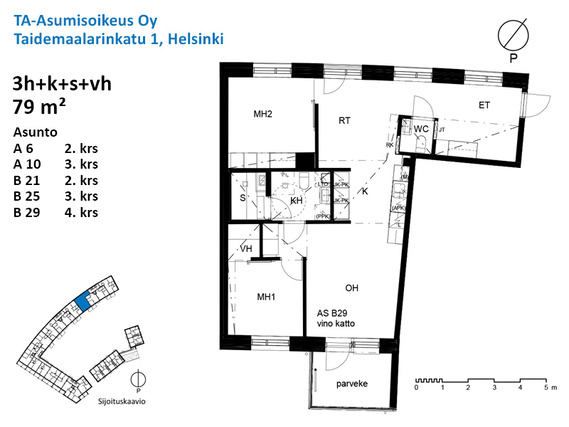 Asumisoikeusasunto Helsinki Kaarela 3 huonetta