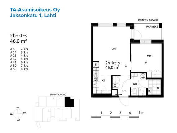 Right of occupancy apartment Lahti Keski-Lahti 2 rooms