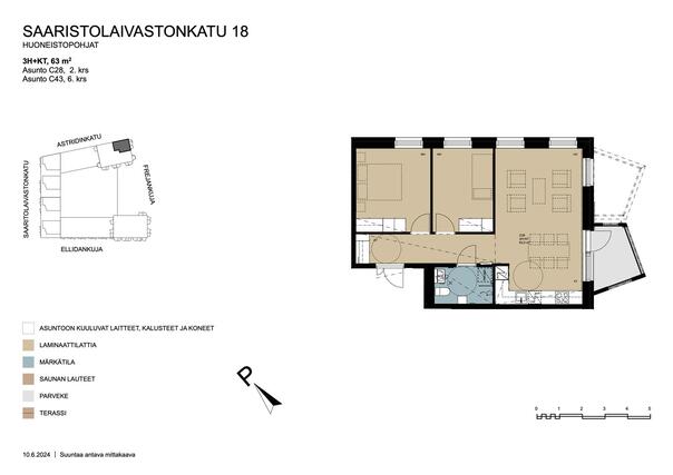 Asumisoikeusasunto Helsinki Kruunuvuorenranta 3 huonetta