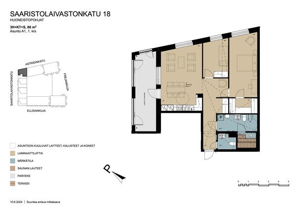 Right of occupancy apartment Helsinki Kruunuvuorenranta 3 rooms