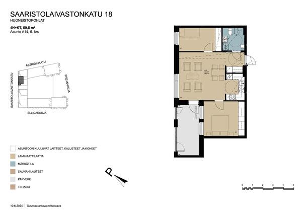 Asumisoikeusasunto Helsinki Kruunuvuorenranta 3 huonetta