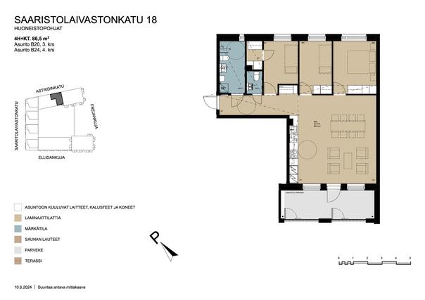 Asumisoikeusasunto Helsinki Kruunuvuorenranta 4 huonetta