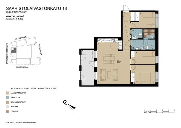 Asumisoikeusasunto Helsinki Kruunuvuorenranta 4 huonetta