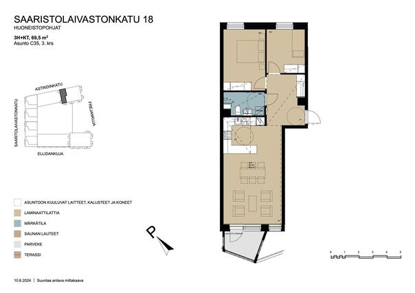 Right of occupancy apartment Helsinki Kruunuvuorenranta 3 rooms