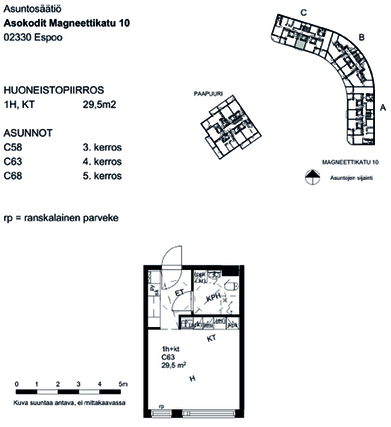 Vuokra-asunto Espoo Saunalahti Yksiö