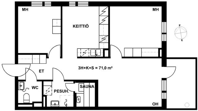 Right of occupancy apartment Lahti Anttilanmäki 3 rooms