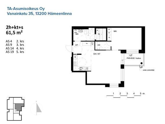 Right of occupancy apartment Hämeenlinna Keinusaari 2 rooms