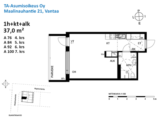 Right of occupancy apartment Vantaa Länsimäki 1 room