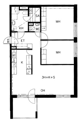 Asumisoikeusasunto Kerava Sampola 3 huonetta