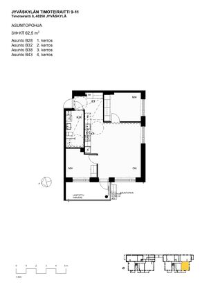 Right of occupancy apartment Jyväskylä Heinälampi 3 rooms