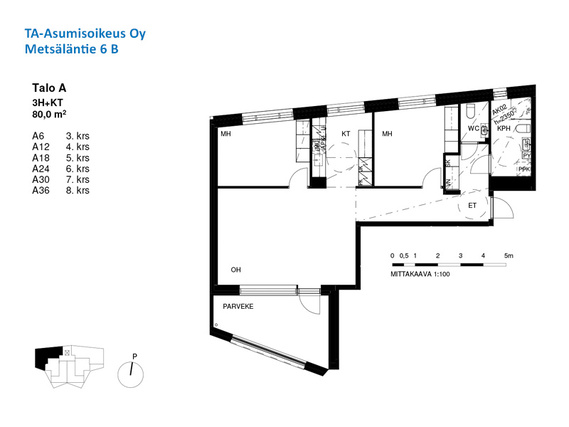 Right of occupancy apartment Helsinki Pasila 3 rooms