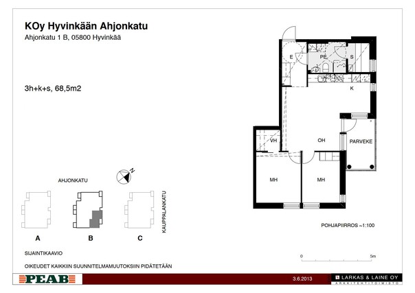 Vuokra-asunto Hyvinkää Keskusta 3 huonetta Julkisivu