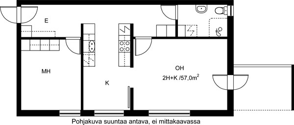 Vuokra-asunto Lahti Asemantausta Kaksio Julkisivu