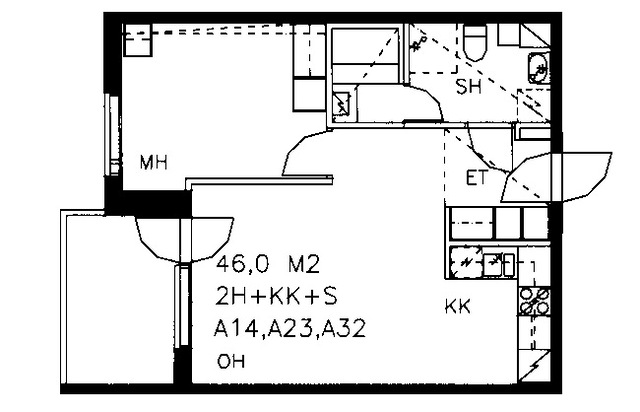 Right of occupancy apartment Vantaa Havukoski 2 rooms