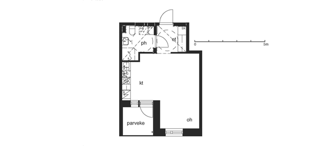 Rental Helsinki Herttoniemi 1 room A W 14 C 41  Abraham Wetterin tie 14 C 41