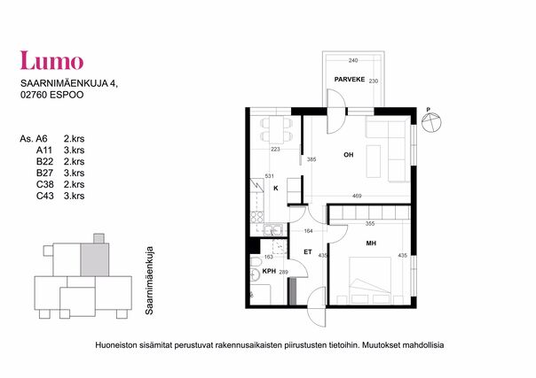 Rental Espoo Saarniraivio 2 rooms