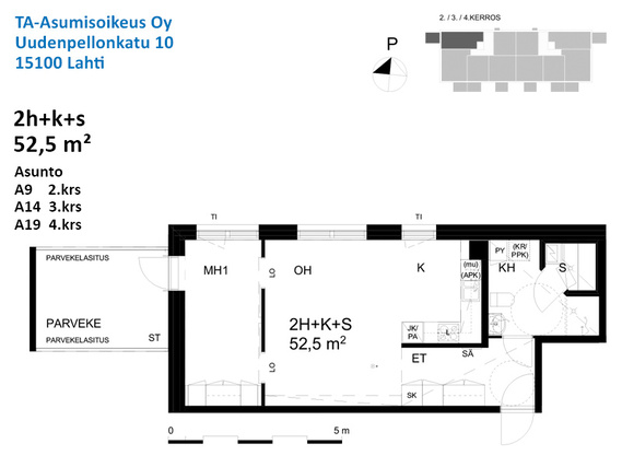 Right of occupancy apartment Lahti Asemantausta 2 rooms