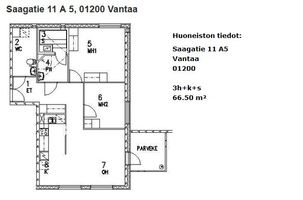 Asumisoikeusasunto Vantaa Hakunila 3 huonetta