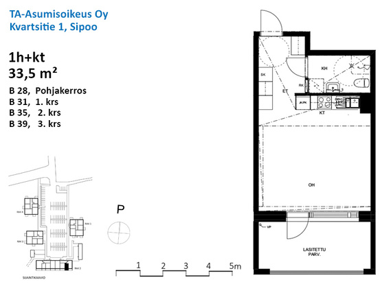 Right of occupancy apartment Sipoo Söderkulla 1 room