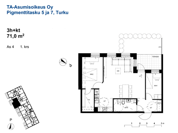 Asumisoikeusasunto Turku Pitkämäki 3 huonetta