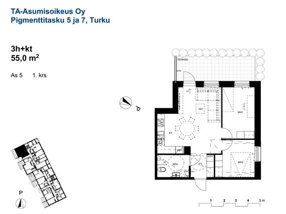 Asumisoikeusasunto Turku Pitkämäki 3 huonetta