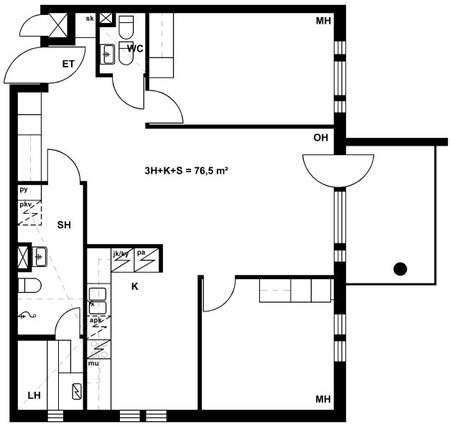 Right of occupancy apartment Hyvinkää Vehkoja 3 rooms