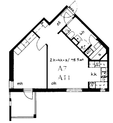 Right of occupancy apartment Espoo Leppävaara 2 rooms