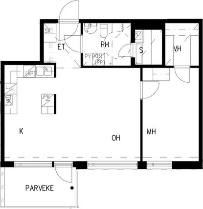 Right of occupancy apartment Jyväskylä Lutakko 2 rooms