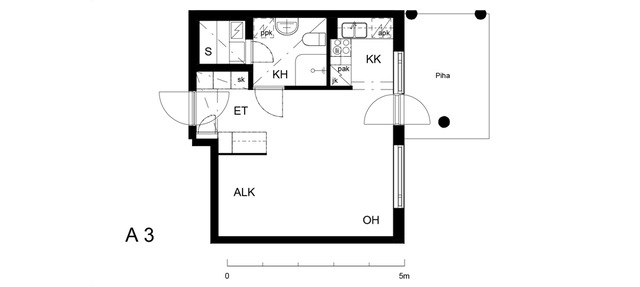 Vuokra-asunto Helsinki Vuosaari Yksiö Vrkuja A   3  Villiruusunkuja 3 A 3