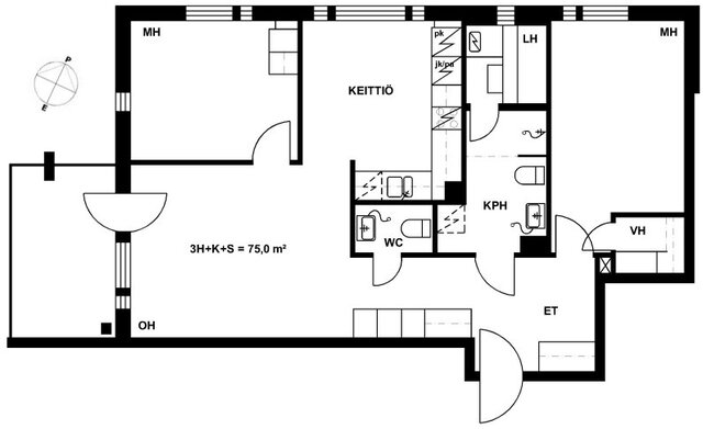 Right of occupancy apartment Lappeenranta Pikisaari 3 rooms