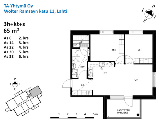 Rental Lahti Hennala 3 rooms