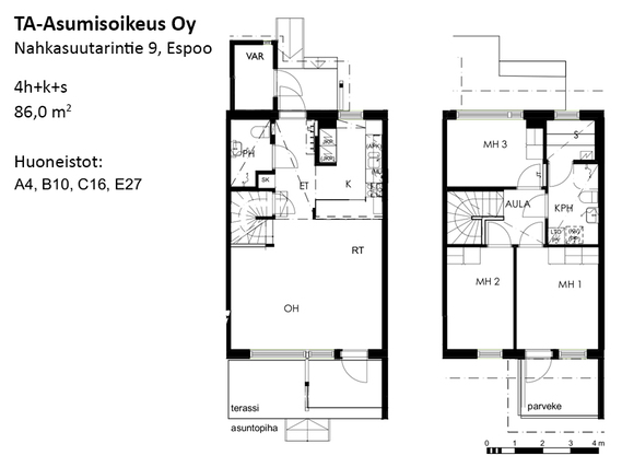 Right of occupancy apartment Espoo Kurttila 4 rooms