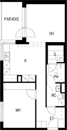 Right of occupancy apartment Helsinki Sörnäinen 2 rooms