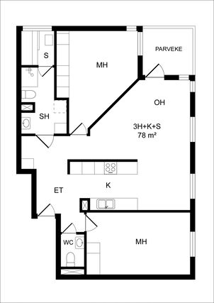 Asumisoikeusasunto Helsinki Pitäjänmäki 3 huonetta