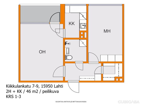 Vuokra-asunto Lahti Jalkaranta Kaksio Pohjakuva