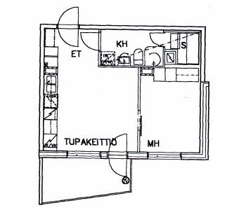 Right of occupancy apartment Hämeenlinna Keinusaari 1 room