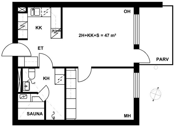 Asumisoikeusasunto Oulu Kaakkuri Kaksio