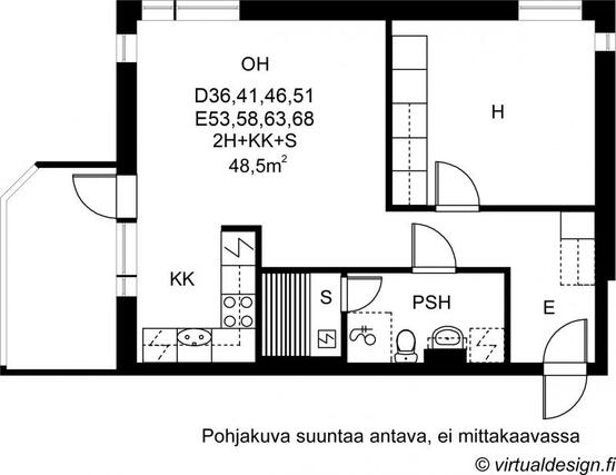 Rental Tampere Linnainmaa 2 rooms Olohuone