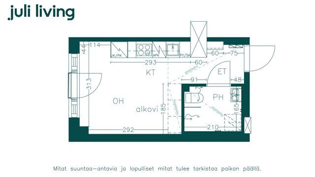 Vuokra-asunto Espoo Niittykumpu Yksiö Asunnossa on kauniin vaaleat pinnat. Taloyhtiössä on 50m netti!