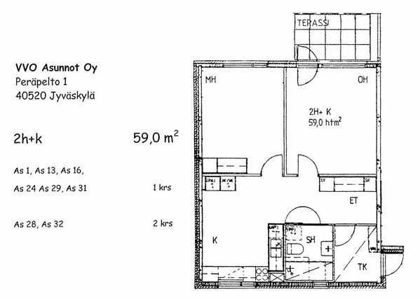 Rental Jyväskylä  2 rooms