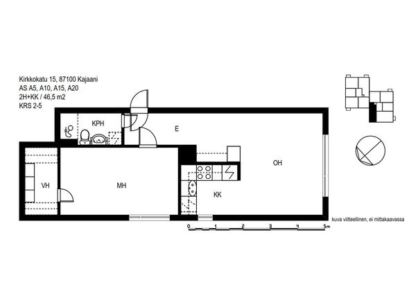 Rental Kajaani Keskusta 2 rooms Julkisivu