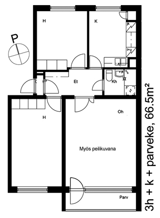 Rental Oulu Laanila 3 rooms Julkisivukuva