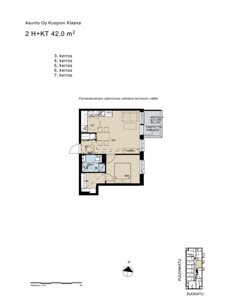 Rental Kuopio Keskusta 2 rooms Julkisivu