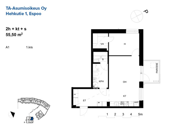 Asumisoikeusasunto Espoo Mankkaa Kaksio