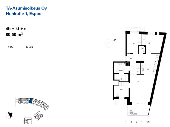 Asumisoikeusasunto Espoo Mankkaa 4 huonetta