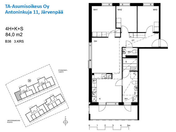 Asumisoikeusasunto Järvenpää Pajala 4 huonetta