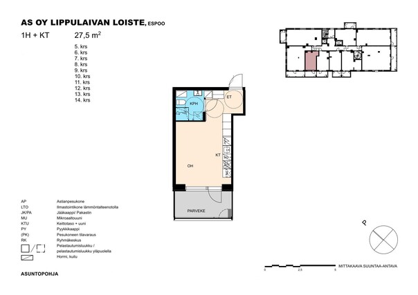 Rental Espoo Espoonlahti 1 room Julkisivu