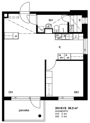 Asumisoikeusasunto Kerava Ahjo Kaksio